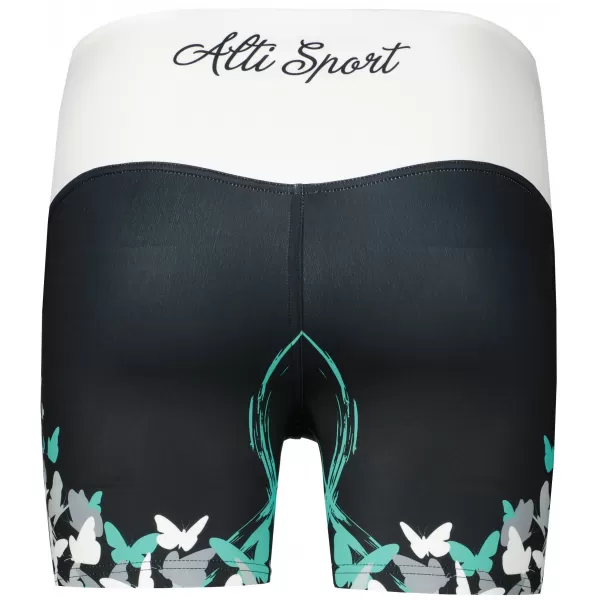  Kurze Premium-Leggings für Damen ALTISPORT VOJ/ALW022LEG03 SCHWARZ/TÜRKIS 
