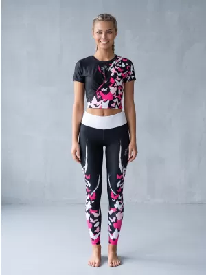 Lange Premium-Leggings für Damen ALTISPORT VOJ/ALW022LEG01 SCHWARZ ROSA