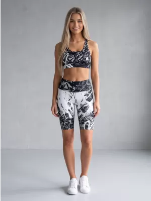 Dámské legíny nad kolena premium ALTISPORT VOJ/ALW018LEG02 ČERNOBÍLÁ