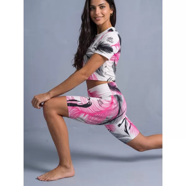  Damen-Leggings oberhalb des Knies Premium ALTISPORT VOJ/ALW001LEG02 WEIß ROSA 