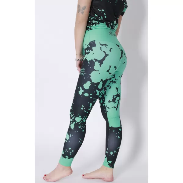  Lange Premium-Leggings für Damen ALTISPORT VOJ/ALW012LEG01 SCHWARZ/TÜRKIS 