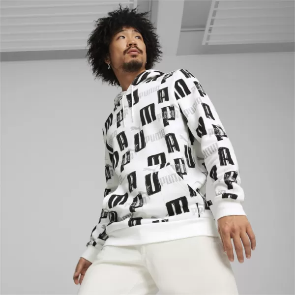  Herren-Sweatshirt PUMA ESS+ LOGO LAB AOP HOODIE 678983-02 WEIß 