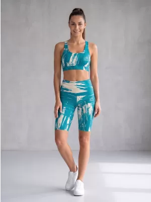 Dámské legíny nad kolena premium ALTISPORT VOJ/ALW010LEG02 PETROLEJOVÁ/HNĚDÁ