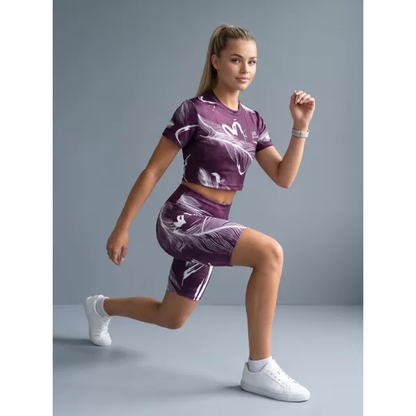  Damen-Leggings oberhalb des Knies Premium ALTISPORT VOJ/ALW001LEG02 LILA/WEIß 