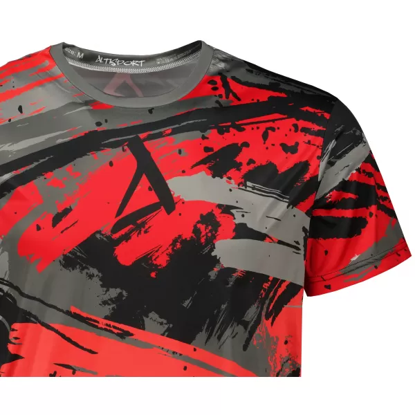  Hochwertiges Funktions-T-Shirt für Herren ALTISPORT VOJ/ALM014TR01 SCHWARZ UND ROT 