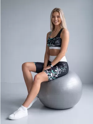 Dámské legíny nad kolena premium ALTISPORT VOJ/ALW022LEG02 ČERNÁ/TYRKYSOVÁ