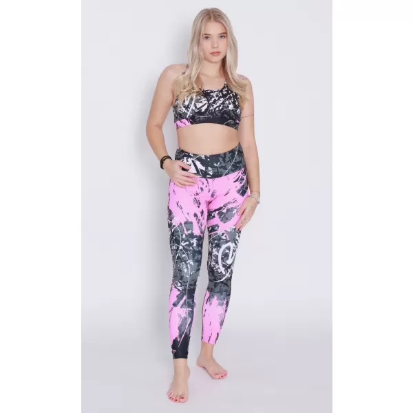  Lange Premium-Leggings für Damen ALTISPORT VOJ/ALW018LEG01 SCHWARZ ROSA 