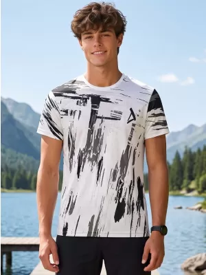 Hochwertiges Funktions-T-Shirt für Herren ALTISPORT VOJ/ALM010TR01 SCHWARZ UND WEIß