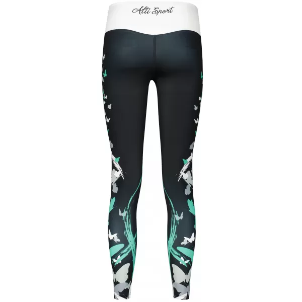  Lange Premium-Leggings für Damen ALTISPORT VOJ/ALW022LEG01 SCHWARZ/TÜRKIS 
