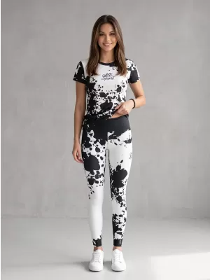 Lange Premium-Leggings für Damen ALTISPORT VOJ/ALW012LEG01 SCHWARZ-WEISS