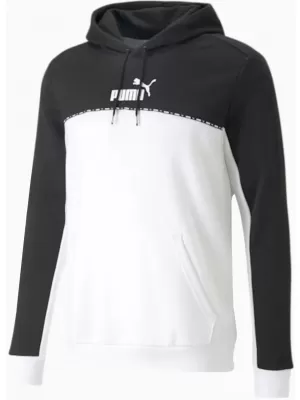 Herren-Sweatshirt PUMA ESS BLOCK X TAPE HOODIE 675173-01 SCHWARZ