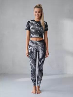 Lange Premium-Leggings für Damen ALTISPORT VOJ/ALW001LEG01 SCHWARZGRAU