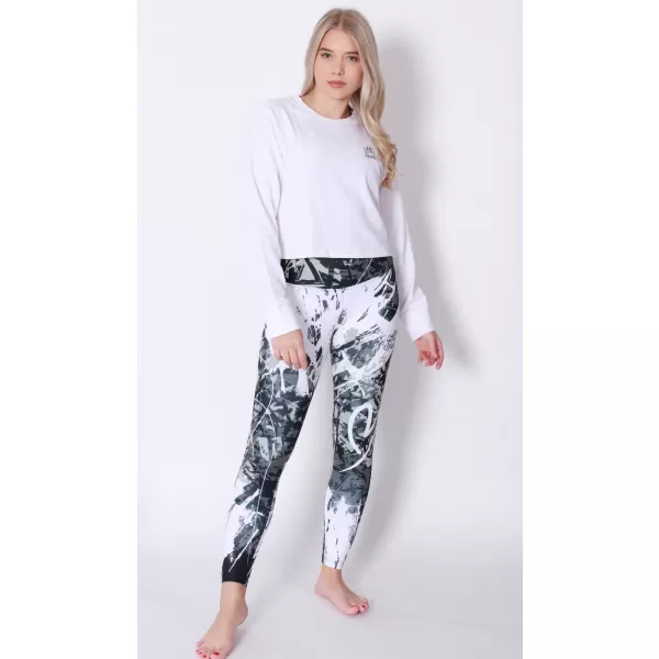  Lange Premium-Leggings für Damen ALTISPORT VOJ/ALW018LEG01 SCHWARZ UND WEIß 