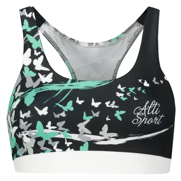  Premium-Sport-BH für Damen ALTISPORT VOJ/ALW022POD01 SCHWARZ/TÜRKIS 