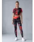 Lange Premium-Leggings für Damen ALTISPORT VOJ/ALW010LEG01 SCHWARZ UND ROT