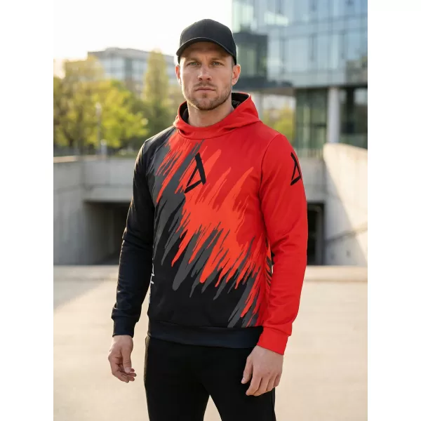  Hochwertiges Funktions-Sweatshirt für Herren ALTISPORT VOJ/ALM006MI01 SCHWARZ UND ROT 