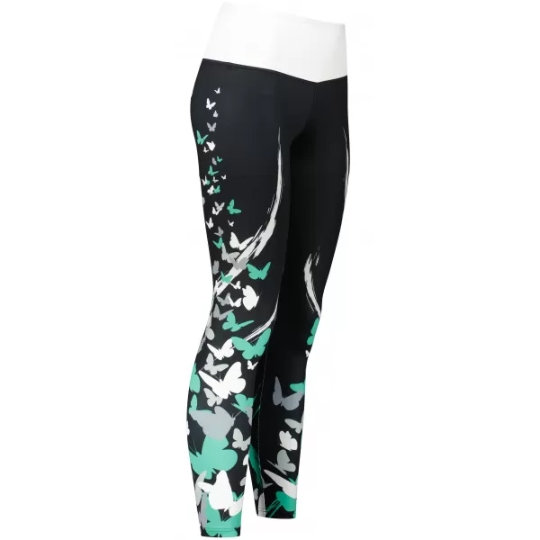  Lange Premium-Leggings für Damen ALTISPORT VOJ/ALW022LEG01 SCHWARZ/TÜRKIS 