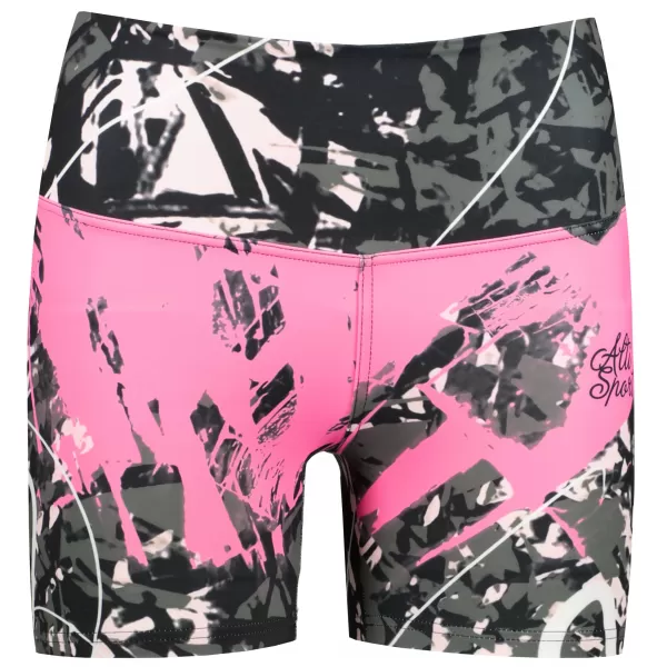  Kurze Premium-Leggings für Damen ALTISPORT VOJ/ALW018LEG03 SCHWARZ ROSA 