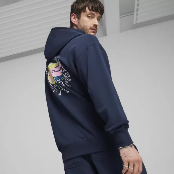  Herren-Sweatshirt PUMA DOWNTOWN GRAPHIC HOODIE 624361-14 BLAU 