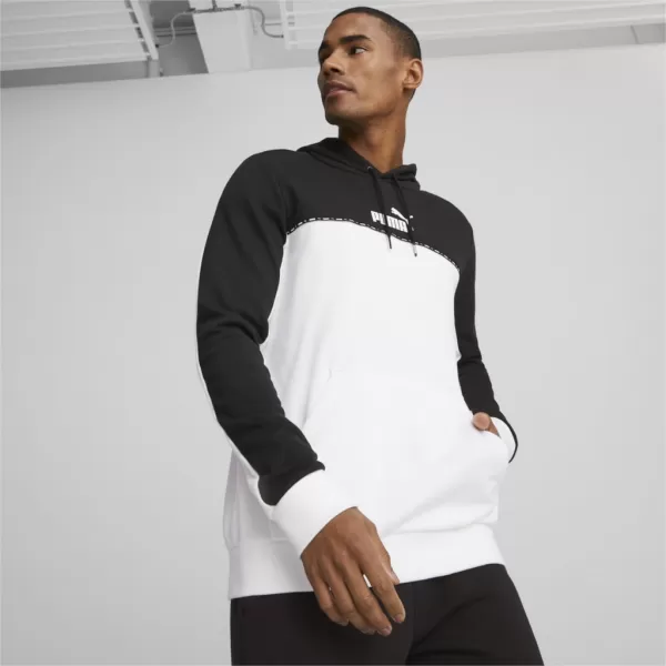  Herren-Sweatshirt PUMA ESS BLOCK X TAPE HOODIE 675173-01 SCHWARZ 