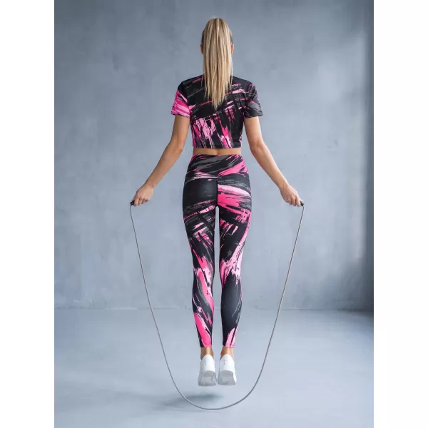  Lange Premium-Leggings für Damen ALTISPORT VOJ/ALW010LEG01 SCHWARZ/HELLROSA 