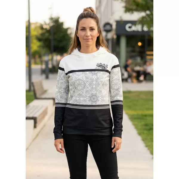  Premium-Sweatshirt für Damen ALTISPORT VOJ/ALW023MI01 SCHWARZ UND WEIß 