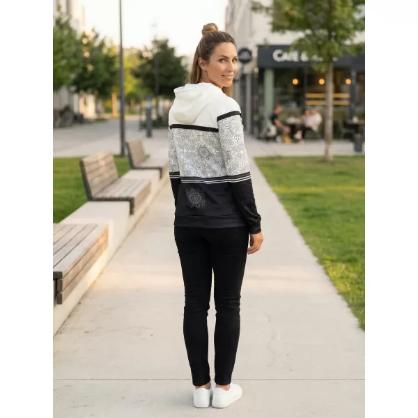  Premium-Sweatshirt für Damen ALTISPORT VOJ/ALW023MI01 SCHWARZ UND WEIß 