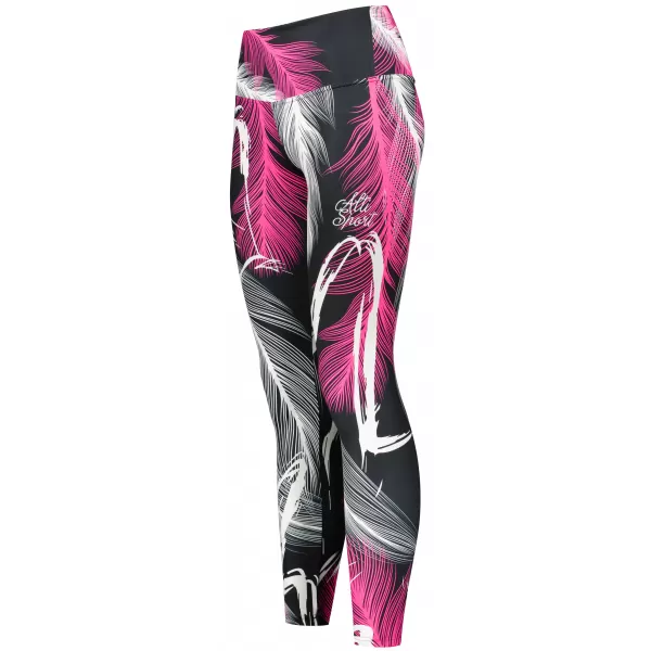  Lange Premium-Leggings für Damen ALTISPORT VOJ/ALW001LEG01 SCHWARZ/ROSA 