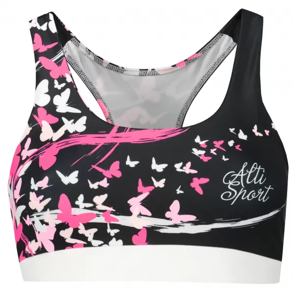  Premium-Sport-BH für Damen ALTISPORT VOJ/ALW022POD01 SCHWARZ ROSA 