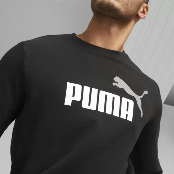  Herren-Sweatshirt PUMA ESS+ 2 COL BIG LOGO CREW 586763-61 SCHWARZ 