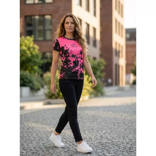  Hochwertiges Funktions-T-Shirt für Damen ALTISPORT VOJ/ALW012TR01 SCHWARZ/FLUOROSA 