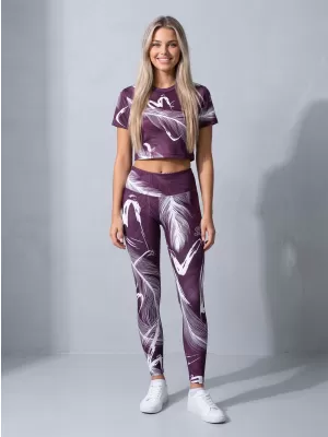 Lange Premium-Leggings für Damen ALTISPORT VOJ/ALW001LEG01 LILA/WEIß