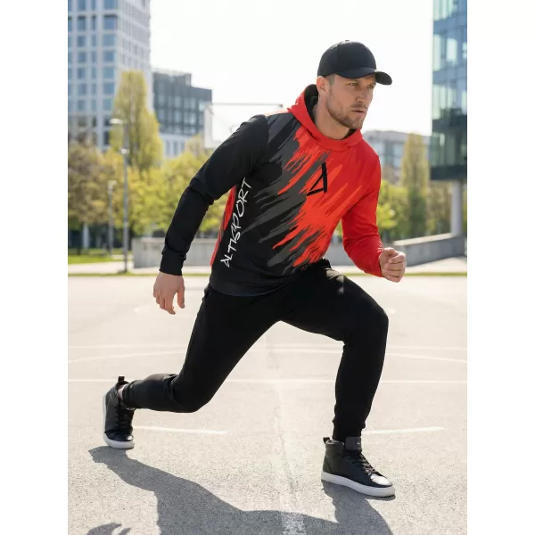  Hochwertiges Funktions-Sweatshirt für Herren ALTISPORT VOJ/ALM006MI01 SCHWARZ UND ROT 