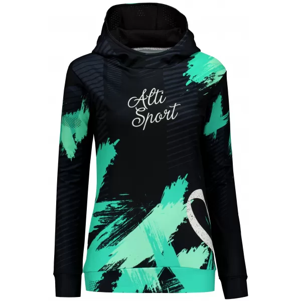 Hochwertiges Funktions-Sweatshirt für Damen ALTISPORT VOJ/ALW027MI01 SCHWARZ/TÜRKIS 