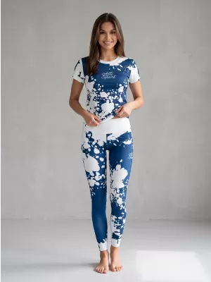 Lange Premium-Leggings für Damen ALTISPORT VOJ/ALW012LEG01 WEIß BLAU