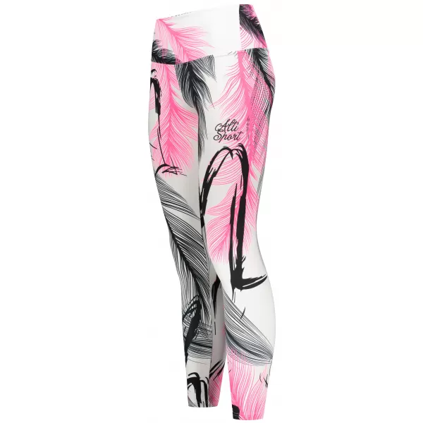  Lange Premium-Leggings für Damen ALTISPORT VOJ/ALW001LEG01 WEIß ROSA 