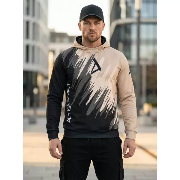  Hochwertiges Funktions-Sweatshirt für Herren ALTISPORT VOJ/ALM006MI01 SCHWARZ BRAUN 