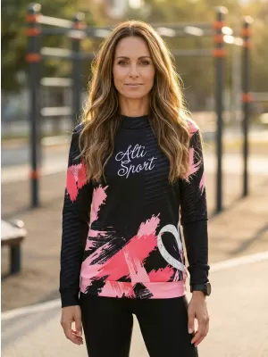 Hochwertiges Funktions-Sweatshirt für Damen ALTISPORT VOJ/ALW027MI01 SCHWARZ/LACHS