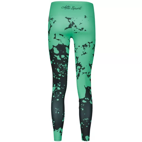  Lange Premium-Leggings für Damen ALTISPORT VOJ/ALW012LEG01 SCHWARZ/TÜRKIS 