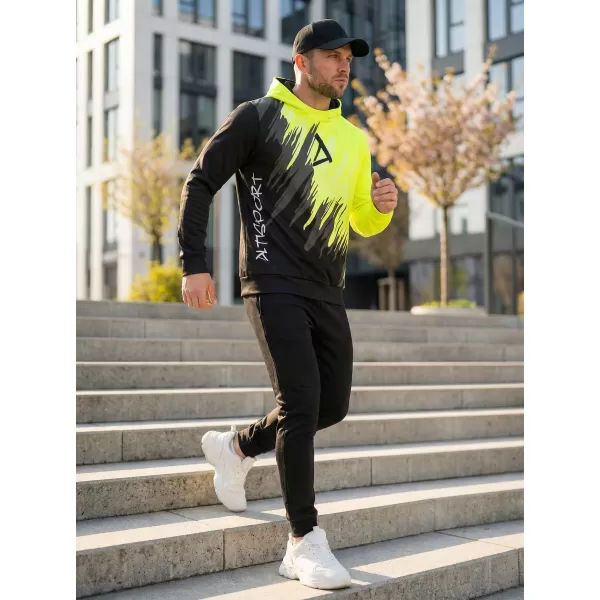  Hochwertiges Funktions-Sweatshirt für Herren ALTISPORT VOJ/ALM006MI01 SCHWARZ UND GELB 