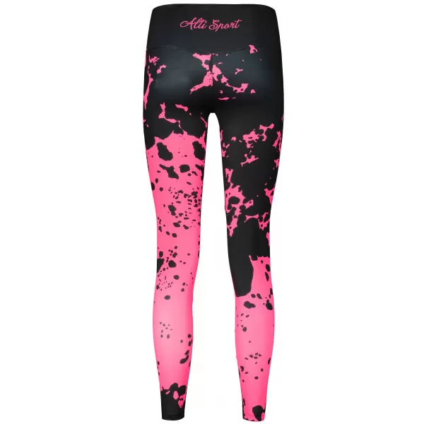  Lange Premium-Leggings für Damen ALTISPORT VOJ/ALW012LEG01 SCHWARZ/FLUOROSA 