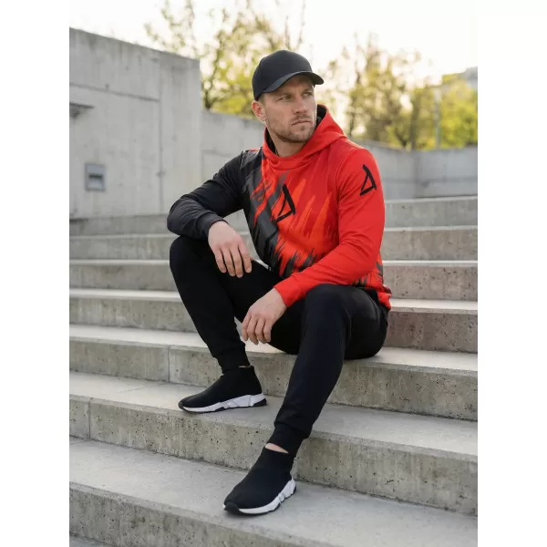  Hochwertiges Funktions-Sweatshirt für Herren ALTISPORT VOJ/ALM006MI01 SCHWARZ UND ROT 
