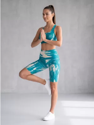 Dámské legíny nad kolena premium ALTISPORT VOJ/ALW010LEG02 PETROLEJOVÁ/HNĚDÁ