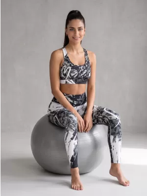 Lange Premium-Leggings für Damen ALTISPORT VOJ/ALW018LEG01 SCHWARZ UND WEIß