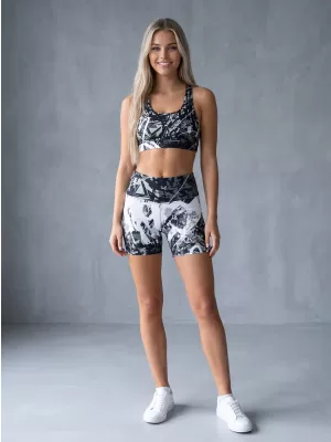 Kurze Premium-Leggings für Damen ALTISPORT VOJ/ALW018LEG03 SCHWARZ UND WEIß