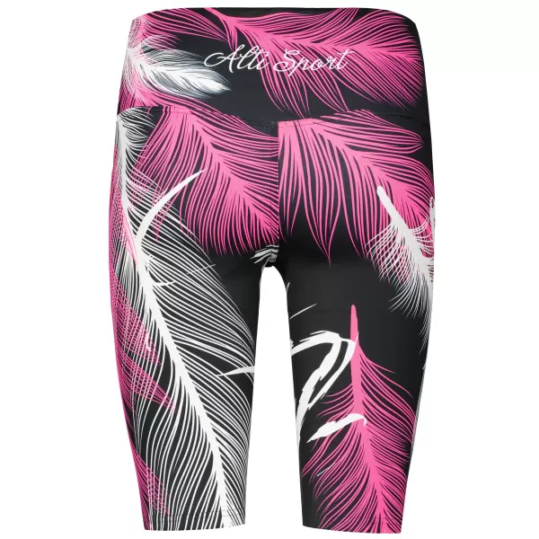  Damen-Leggings oberhalb des Knies Premium ALTISPORT VOJ/ALW001LEG02 SCHWARZ/ROSA 