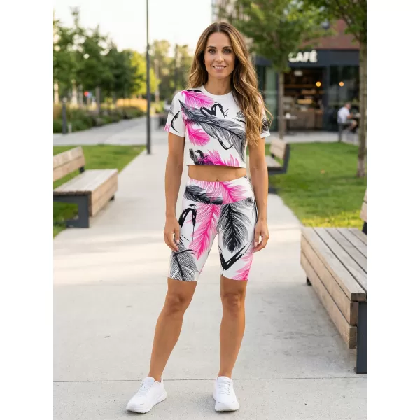  Damen-Leggings oberhalb des Knies Premium ALTISPORT VOJ/ALW001LEG02 WEIß ROSA 