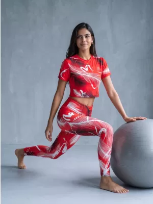 Lange Premium-Leggings für Damen ALTISPORT VOJ/ALW001LEG01 ROT