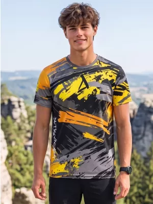 Hochwertiges Funktions-T-Shirt für Herren ALTISPORT VOJ/ALM014TR01 SCHWARZ UND GELB