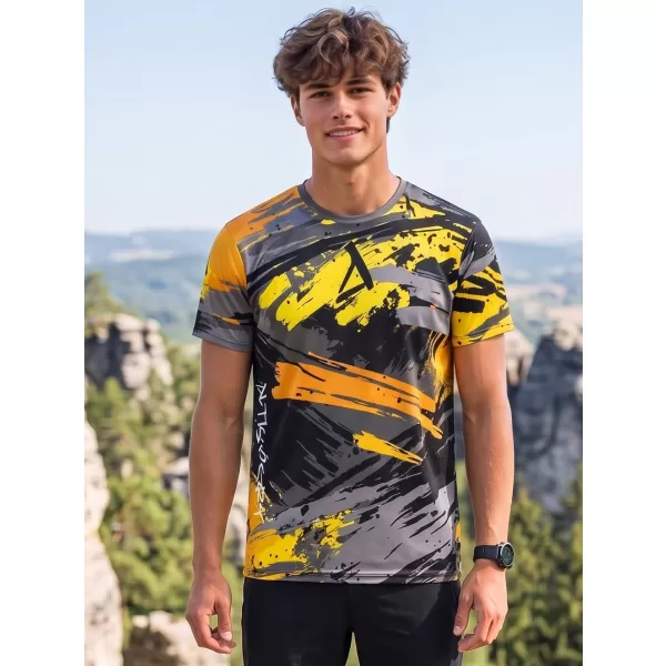  Hochwertiges Funktions-T-Shirt für Herren ALTISPORT VOJ/ALM014TR01 SCHWARZ UND GELB 